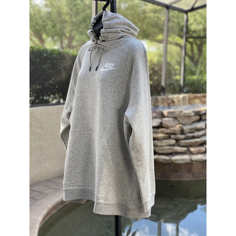 Nike Rally Fleece Pullover Hoodie Gray Women 3X AR2804-050 NWT - Picture 3 of 8